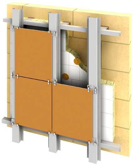 Подсистема для вент-фасад (сухой монтаж), кронштейны, кляммера и т.д.
