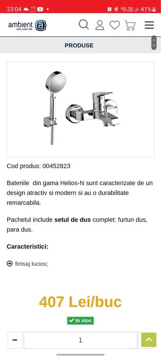 Baterie baie , robineti. Helios