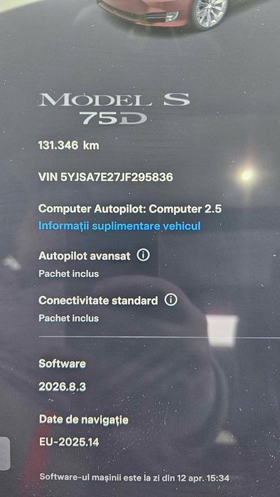 Tesla model S 75d 525cp dual motor