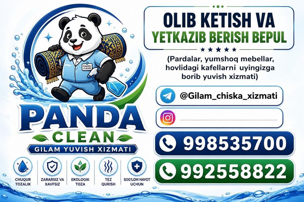 12 ming somdan gilam yuvish hizmati Yakka saroy
