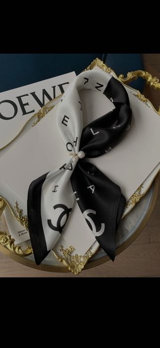 Eșarfă Chanel, model 2026, 4 modele,  100% mătase, 70x70cm