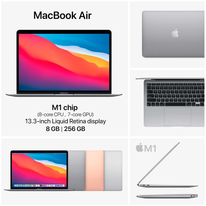 MacBook Air M1 chip 13,3-inch Retina display 8/256 GB: 820 у.е ...