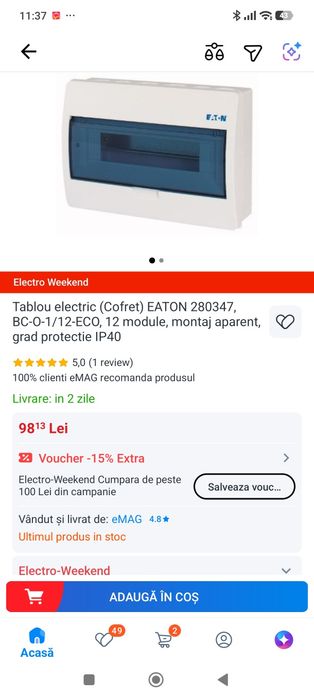 Tablou electric Eaton 12 module
