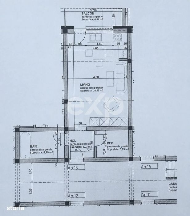 Garsoniera de vanzare – 36,32 mp utili + balcon | Sanpetru — fotografia 1