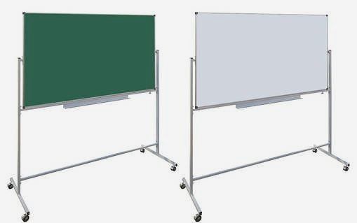 Маркерная и меловая доска 60x90 см поворотная на колесиках с тормозами