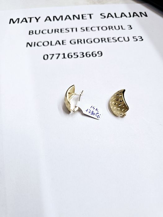 Vand cercei din aur 14 k 3.33 g cod 918