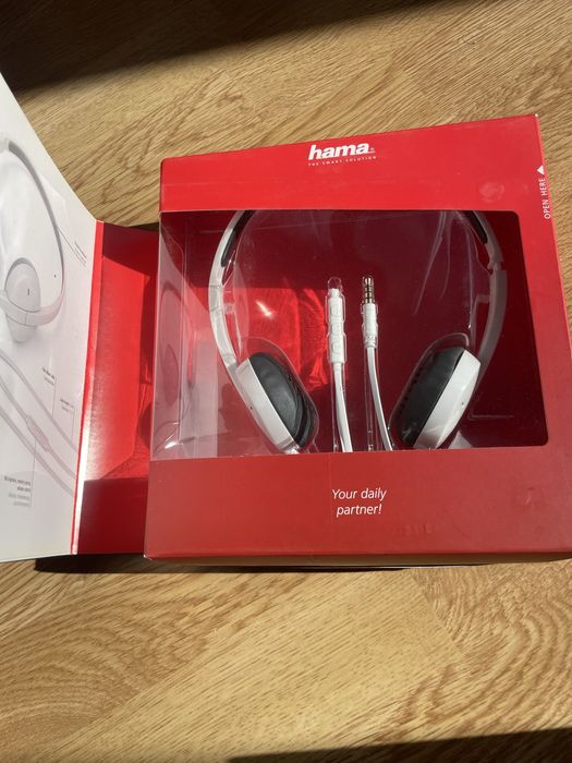 Casti HAMA Advance Cu Fir, On-Ear, Microfon, Alb