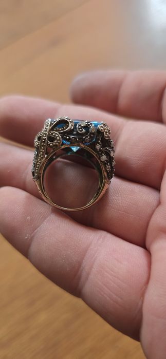 Inel aur topaz și diamante okazie