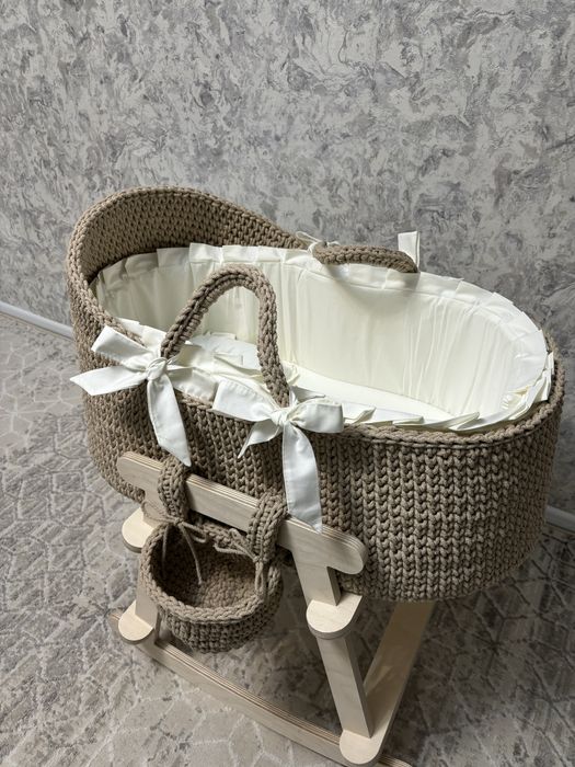 вязаная люлька для новорожденных