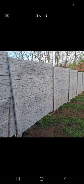 Gard placi  prefabricate din beton, oferim montaj