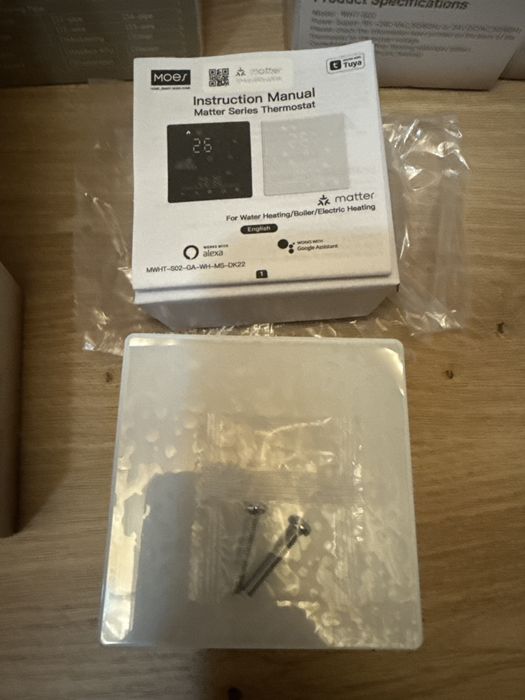 MOES Matter WiFi Wireless Smart Thermostat MWHT-S02-GA-WH-MS Amazon Alexa Google Assistant Tuya Smart