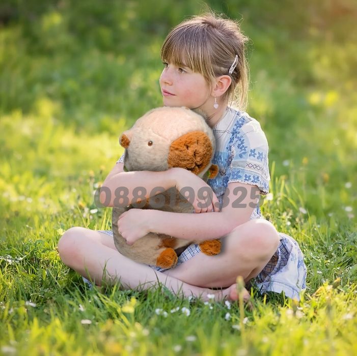 Плюшена Капибара Бяла/Кафява, Плюшена играчка Капибара с костенурка