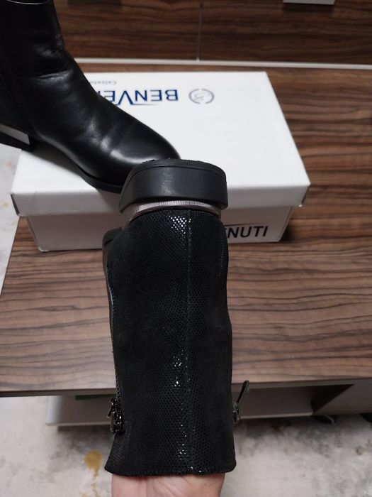 Ghete piele naturala texturate sidef 36