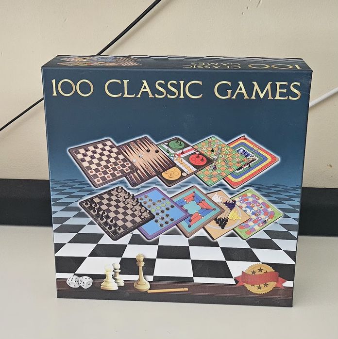 Set 100 Jocuri Clasice - Șah, Dame, Table, Ludo, stare bună/complet