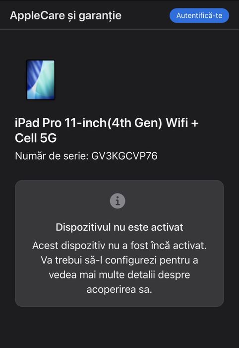  Apple iPad Pro 4th Gen 1TB Wi-Fi + Cellular 5G Nou - Sigilat 