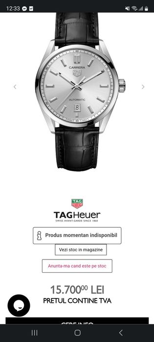 Ceas TAG Heuer Carrera Date Calibre 5 WBN2111.FC6505