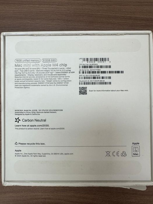 Apple Mac mini m4 chip (16gb /512gb )