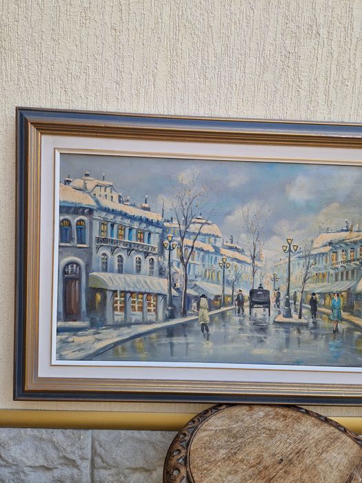 Прекрасна красива английска картина масло върху платно