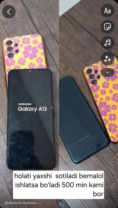 Tilfon samsung a 13 ekran singan lekin ishlashiga halaqit qimidi