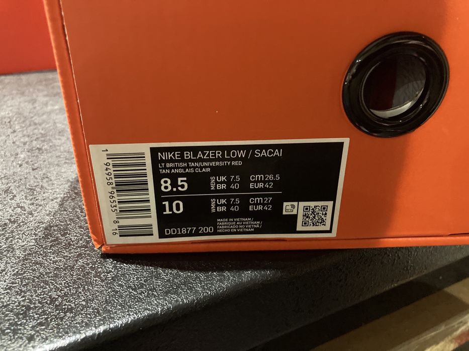 Оригинални! Nike Blazer Low Sacai - 42,45 ShoeMag