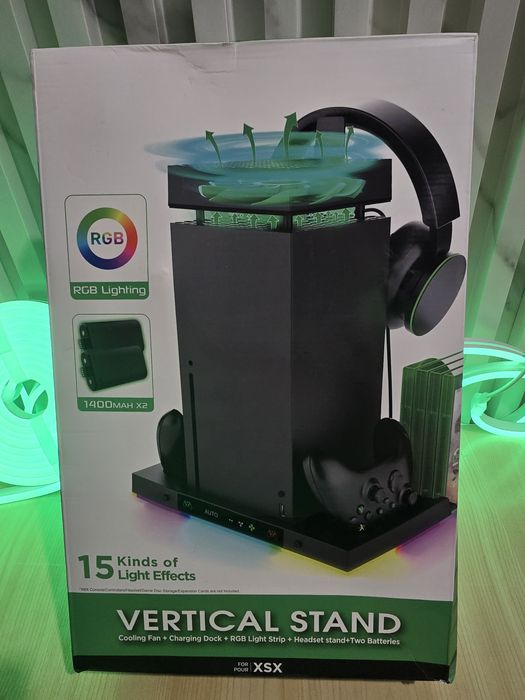 RGB зарядна докинг станция сохлаждащ вентилатор за XBOX Series X