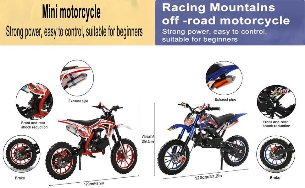 Mini motocicletă pocket bike 49cc – NOUĂ – model racing