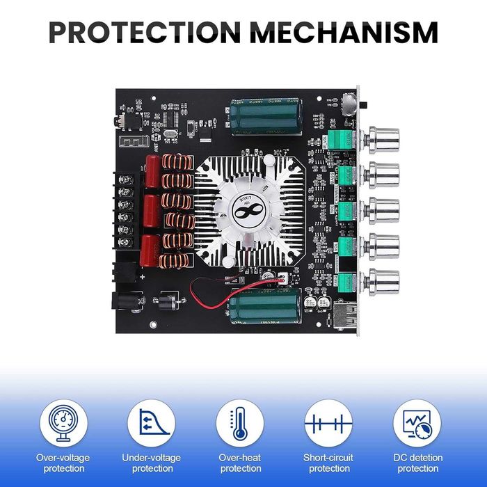 аудио Усилвател 2+1  2x160 W + 220 W  субуфер Bluetooth TDA7498E Chip