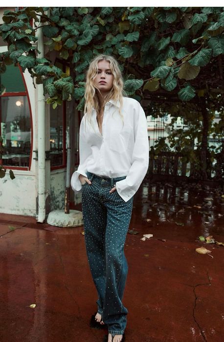 Дънки с камъни ZARA 36-38 размер