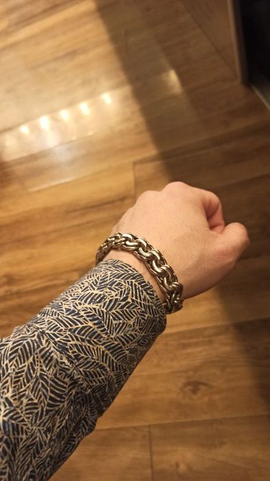 Серебро 925. Мужской браслет с цепочкой.
