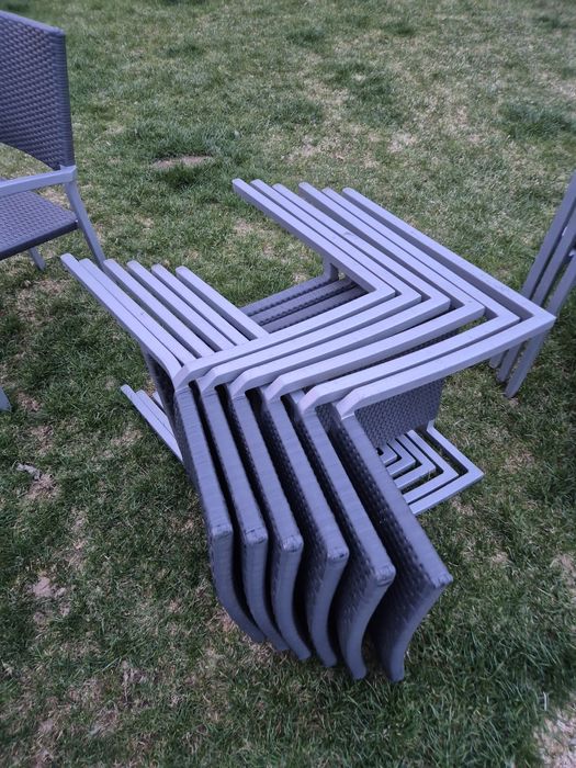 Masa terasa cu scaune ratan