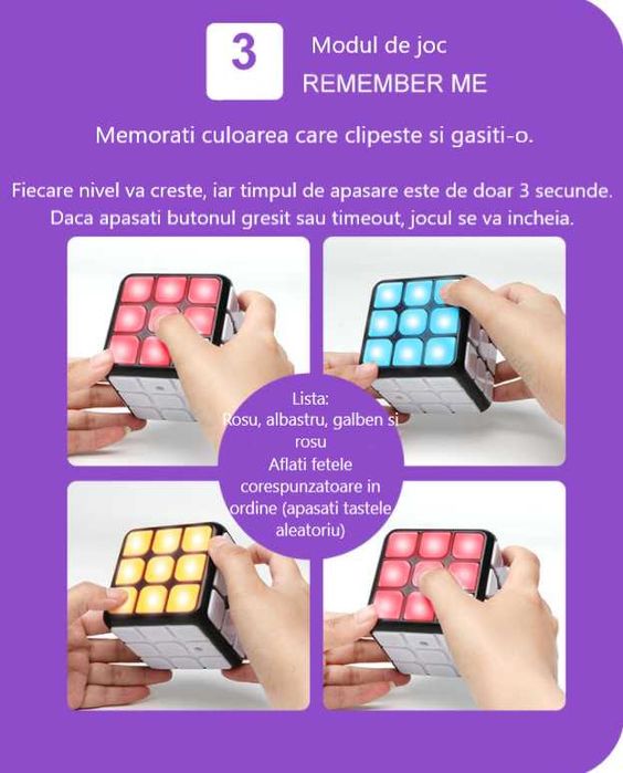 Cub Rubik multiplayer,7 moduri de joc, efecte muzicale si luminoase