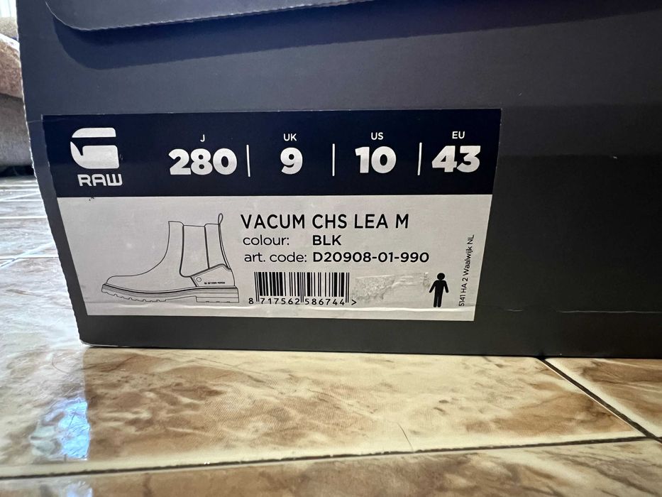 Оригинални мъжки черни боти ботуши обувки G-STAR - размер 43 като нови