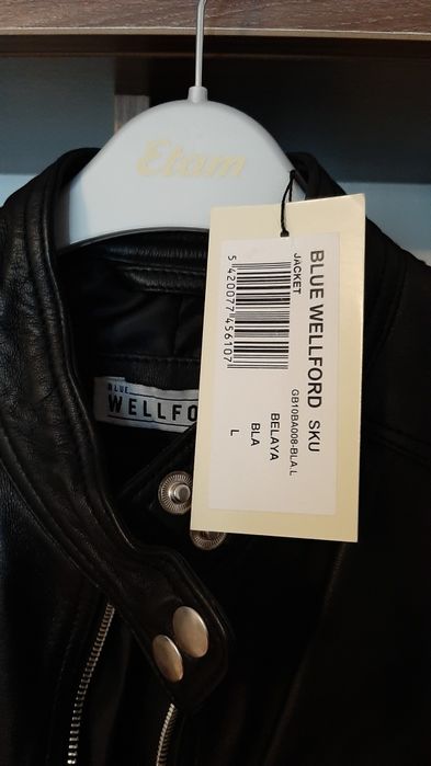 Jacheta moto piele BLUE WELLFORD BELAYA dama