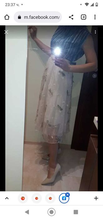 Пола тюл и подплата в светъл прасковен цвят- лично предаване София