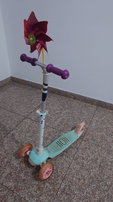 Trotineta 3 roți (cele din față luminoase), pliabilă, Decathlon, copii