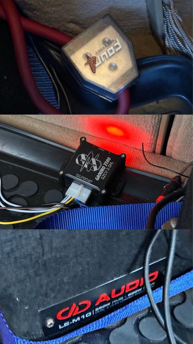 Висок клас Бас каса, усилвател, кондензатор, окабеляване