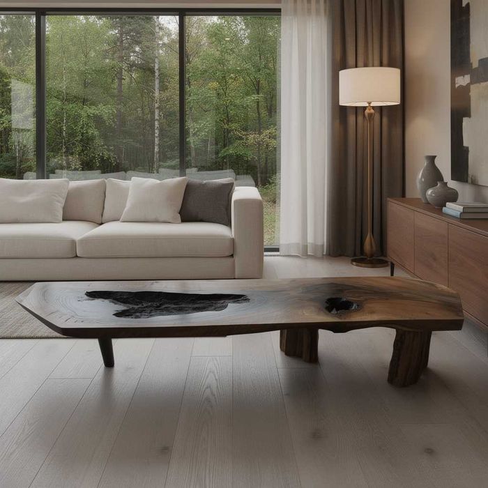 Masa lux Lemn Nuc, Stejar 100 ani Handmade - Piesa Centrala