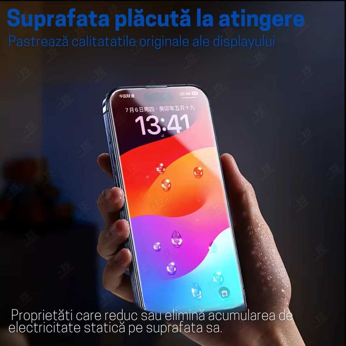 Folie sticla iPhone 15, 15 Pro, 15 Plus, 15 Pro Max, Clear / Privacy