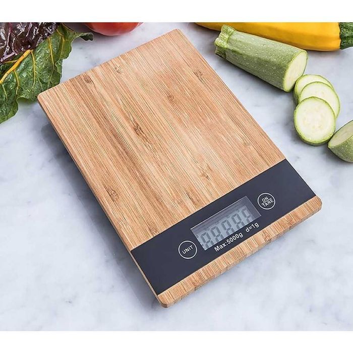 Електронна бамбукова кухненска везна кантар до 5 кг + вкл. батерии