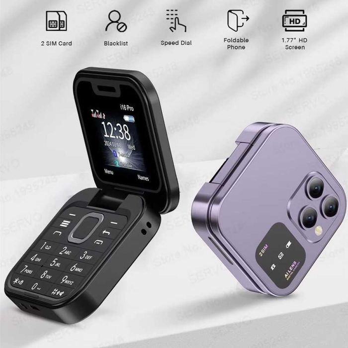 Сгъваем мини телефон i16 Pro Mini Flip