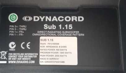 2 Basi Dinacord Sub 115 Pasivi 500W - ca noi - Accept schimb acordeon
