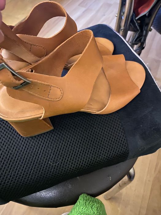 Sandale piele camel