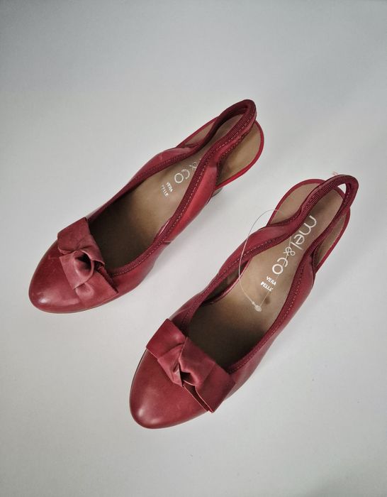 Pantofi / sandale piele burgundy marime 36