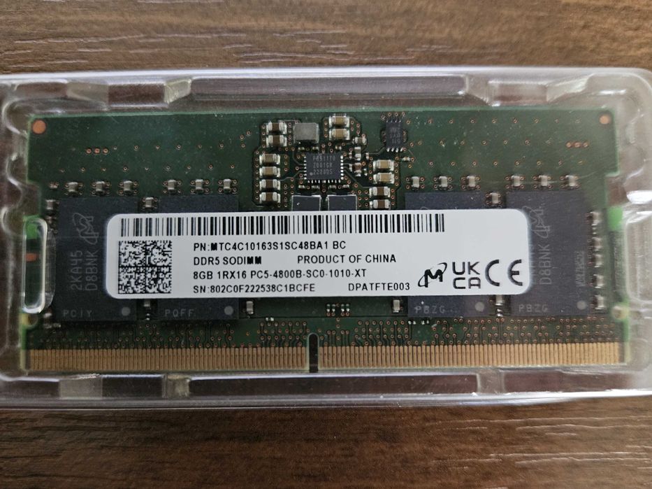 2 x 8GB DDR5 SODIMM памет от лаптоп Dell (общо 16GB)