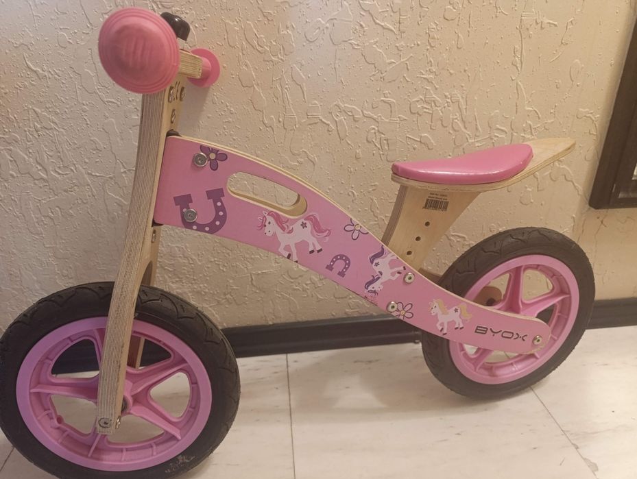 Дървено баланс колело BYOX woody pink