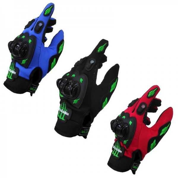 Мото/Вело Ръкавици Monster Черни/Сини/Червени