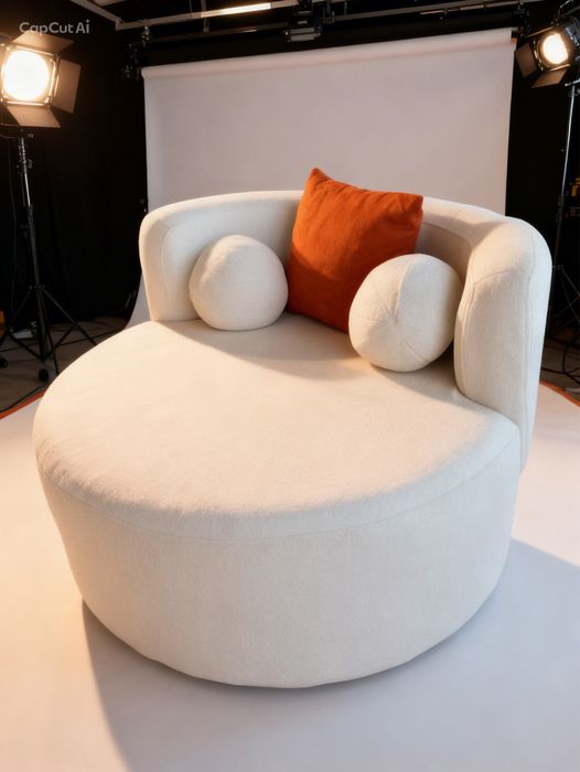 Fotoliu material bucle ,perne incluse