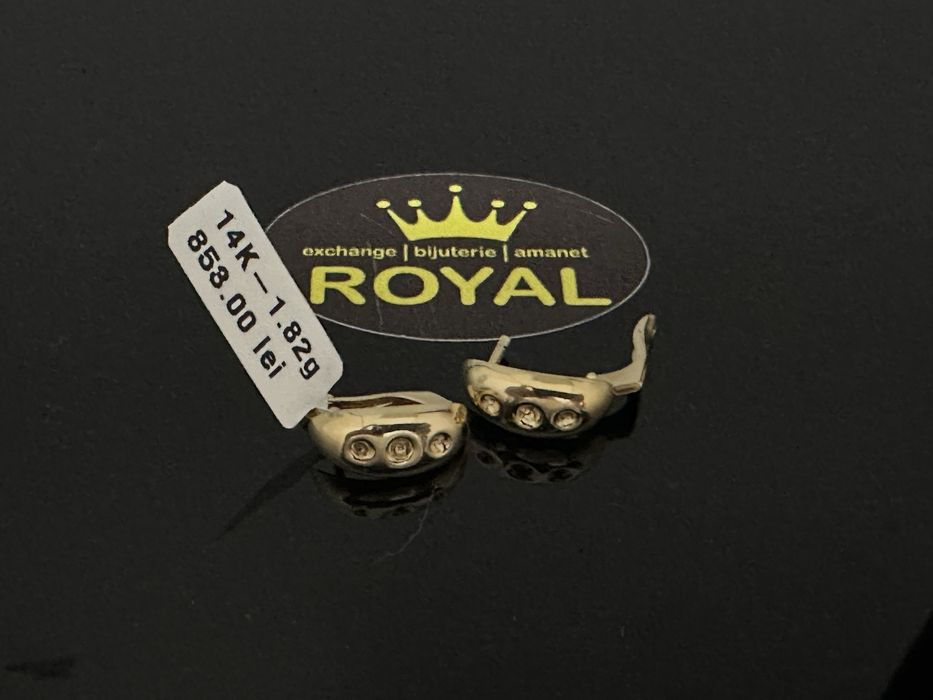 Bijuteria Royal CB :  Cercei dama aut 14K 585%  1,82 gr