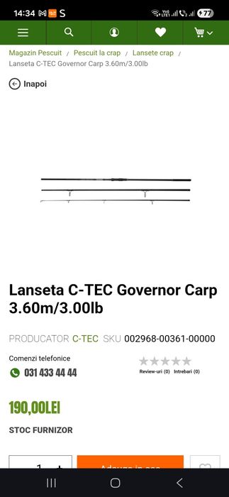 Lansete crap 3,60