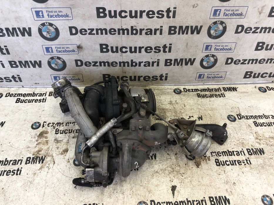 Ansamblu biturbo turbina mare turbina mica galerie evacuare BMW E90 E60 E63 X3 E83 X5 E70 X6 E71 335D 535D M57N2 3.0D 286cp